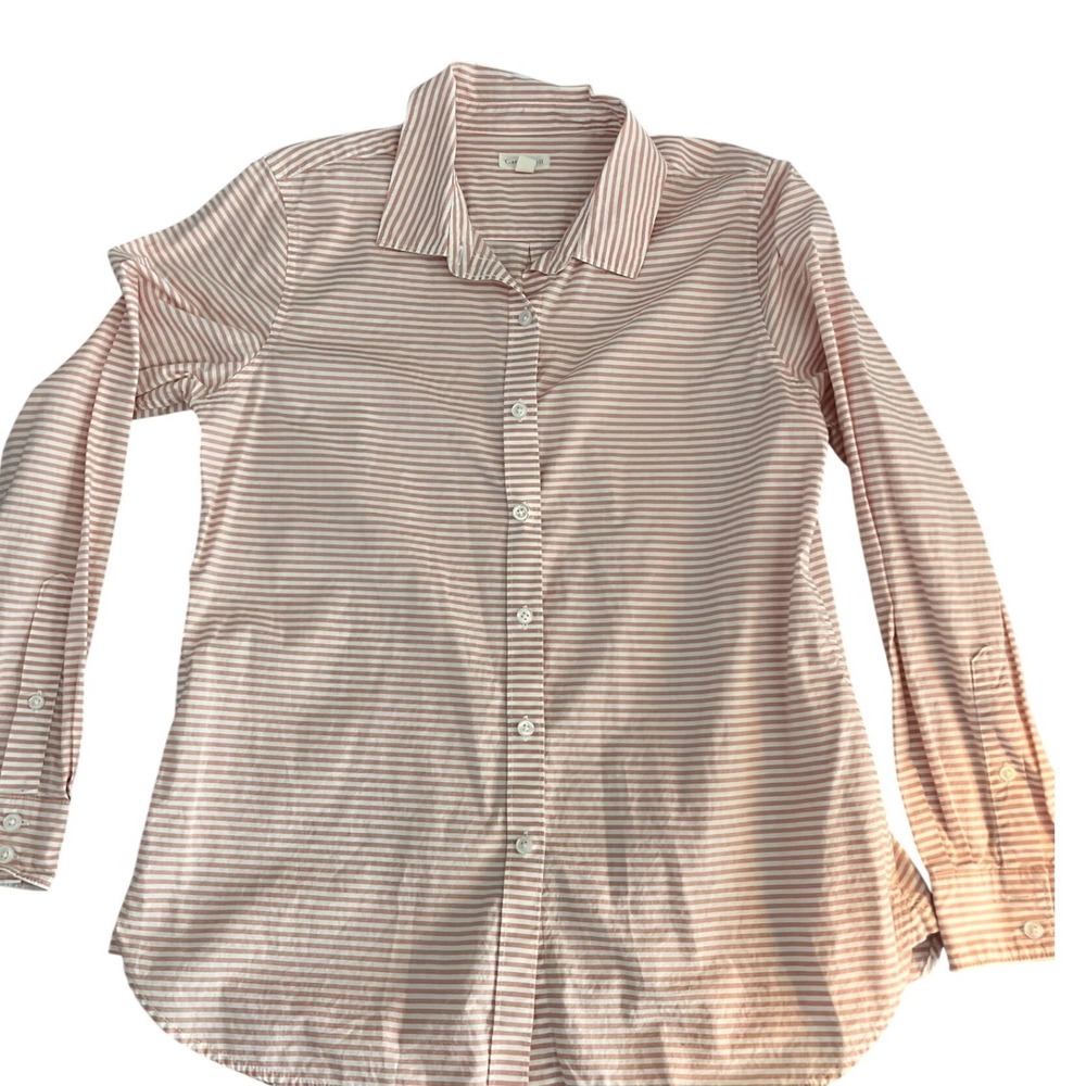 Garnet Hill‎ Striped Button Up Shirt Organic Cotton Peru Size 6